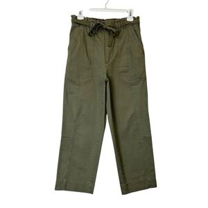 Democracy Straight Leg Cargo Pants Women's‎ Size 8 Ankle Green High Rise Belted